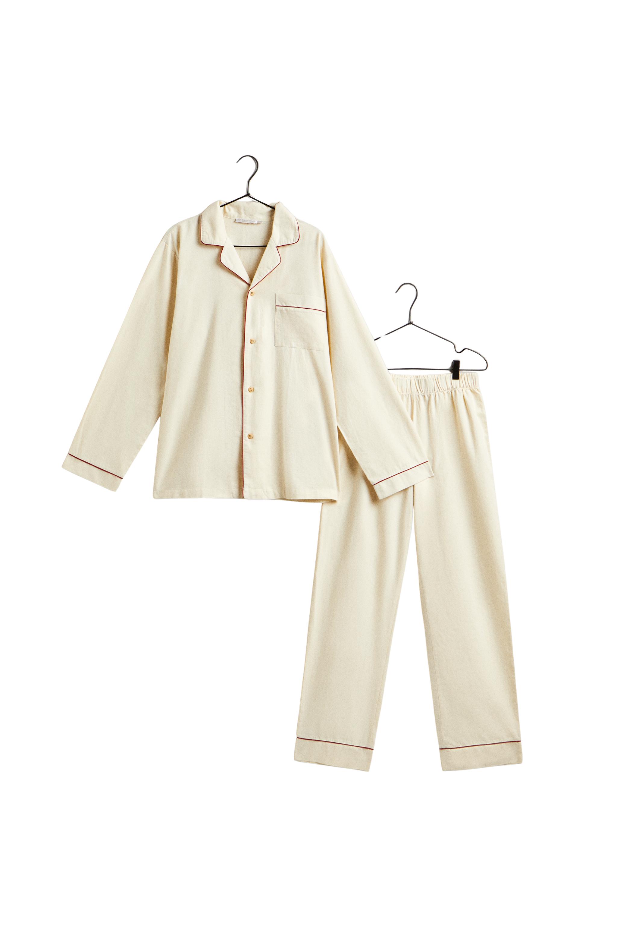 MEN S PAJAMA SET WITH OVERLOCK Natural ZARA United States